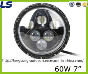 60W 4D Optic for Jeep Wrangler 7 Inch LED Headlight with Angel Eye