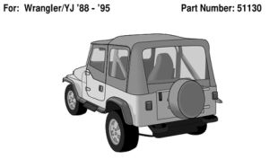 PVC Solf Top for Jeep Wrangler Yj 1988-1995