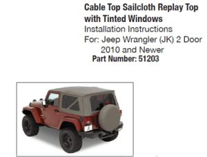 Sailcloth Soft Top for 2010-2014 Jeep Wrangler Jk